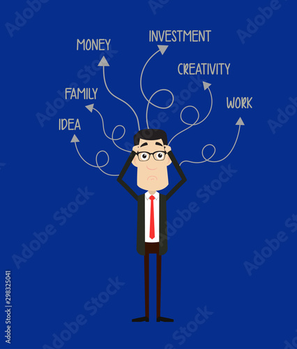 Corporate Business Character - With Various Thoughts