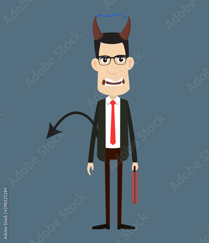 Corporate Business Character - Standing in Angry Mood