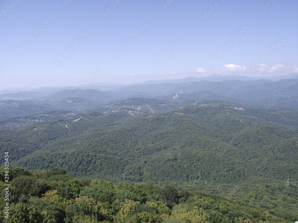 panorama of mountains in summer panorama of mountains in summer