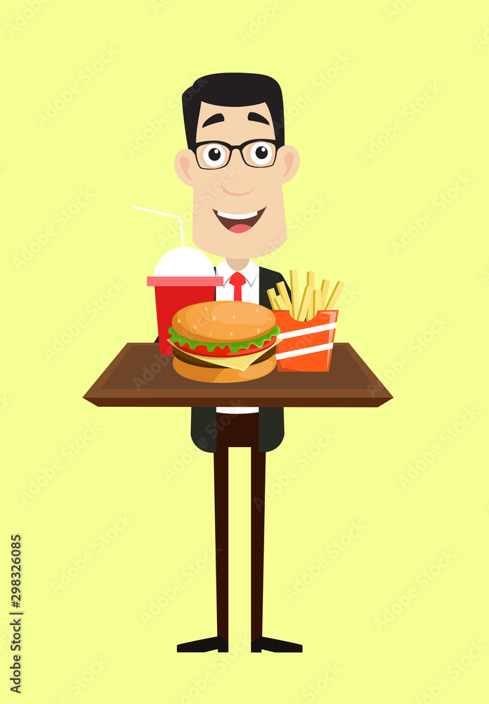 Corporate Business Character - Presenting Fast Foods Corporate Business Character - Presenting Fast Foods