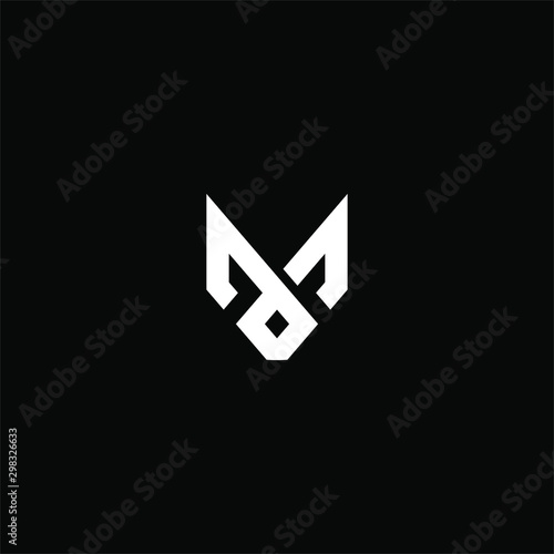 Initial letter a logo template with modern fox head flat design illustration