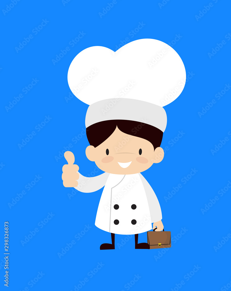 Cute Cartoon Chef - Showing a Thumb Up Cute Cartoon Chef - Showing a Thumb Up