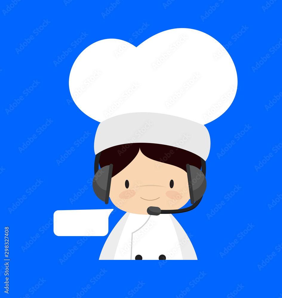 Cute Cartoon Chef - Providing a Customer Service Cute Cartoon Chef - Providing a Customer Service