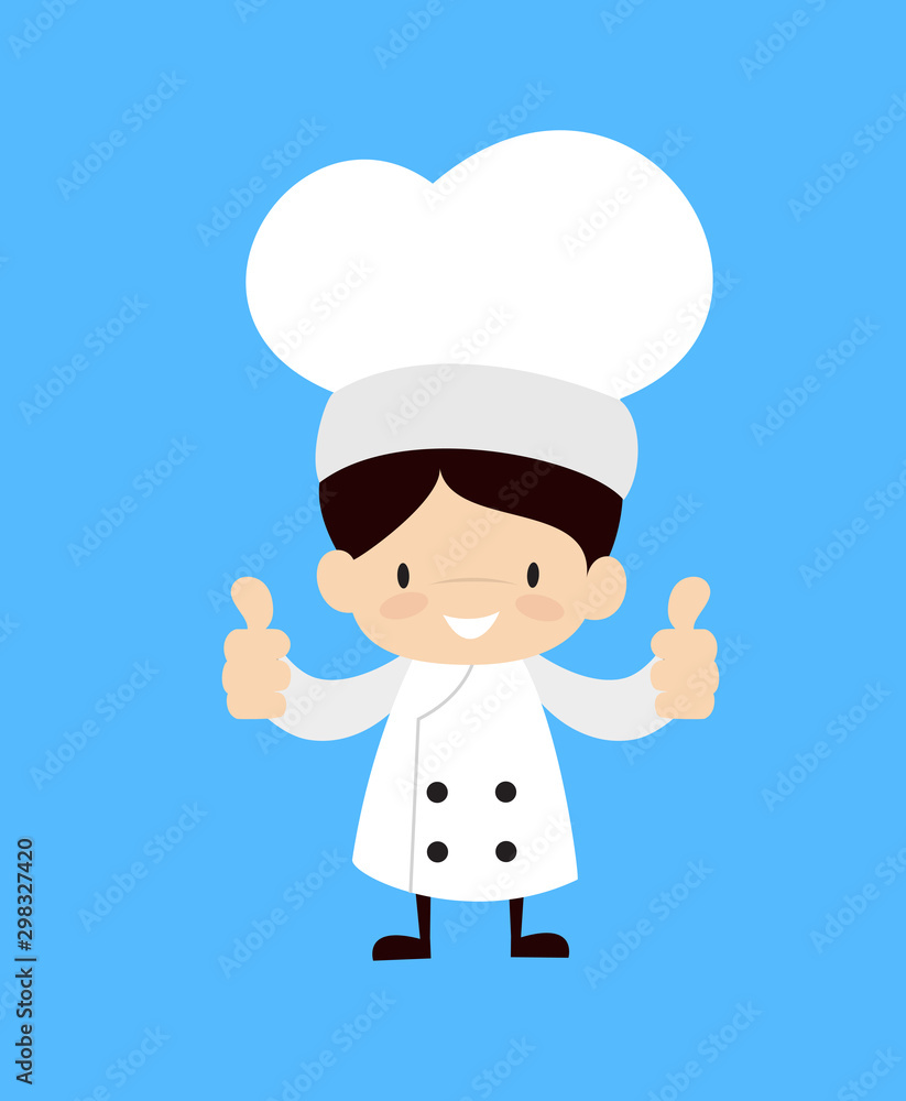 Cute Cartoon Chef - Double Thumbs Up Cute Cartoon Chef - Double Thumbs Up