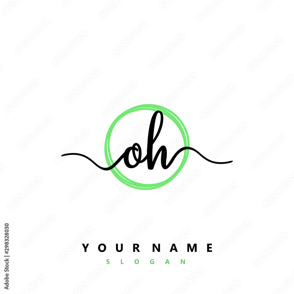 OH Initial handwriting logo vector OH Initial handwriting logo vector