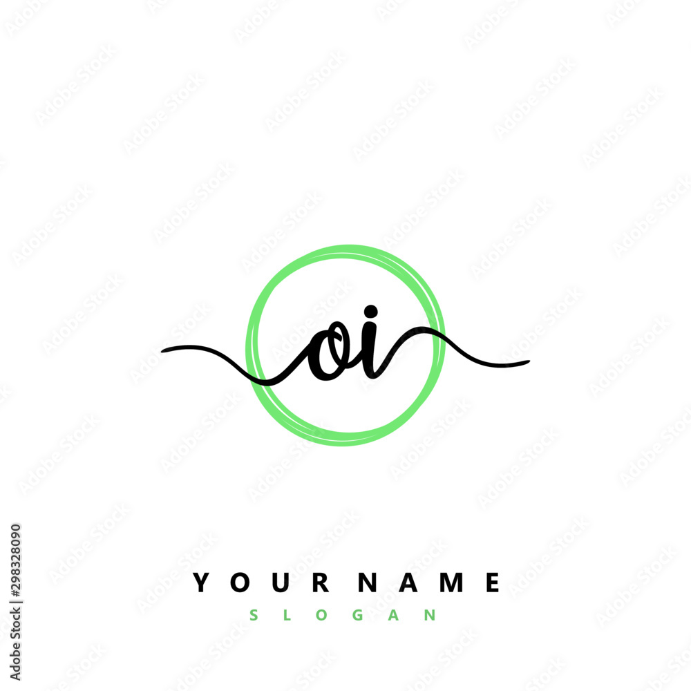 OI Initial handwriting logo vector OI Initial handwriting logo vector
