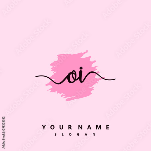 OI Initial handwriting logo vector