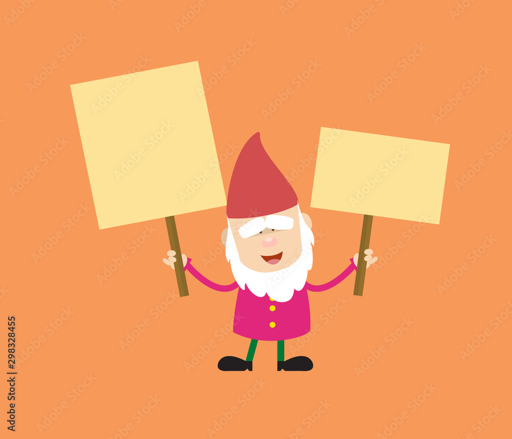 Cute Cartoon Chef - Holding Placards in Both Hands Cute Cartoon Chef - Holding Placards in Both Hands