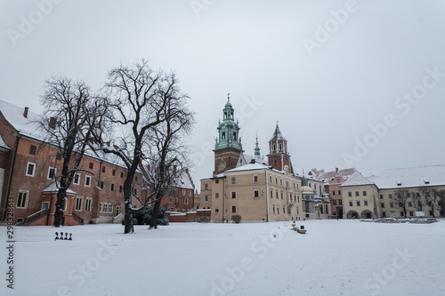 Verschneites Krakow, Polen