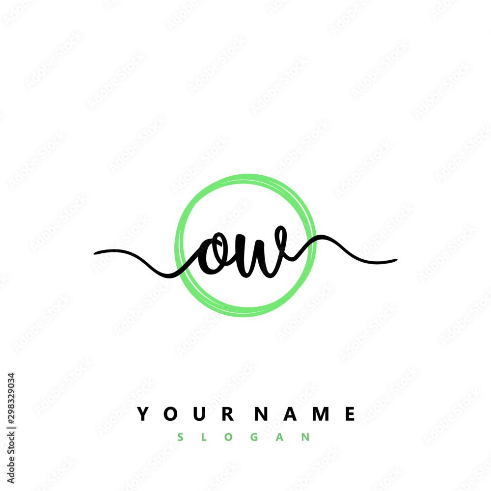OW Initial handwriting logo vector OW Initial handwriting logo vector