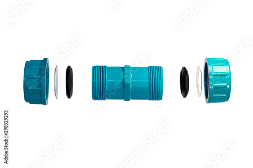 PVC Socket Union isolated on white background.