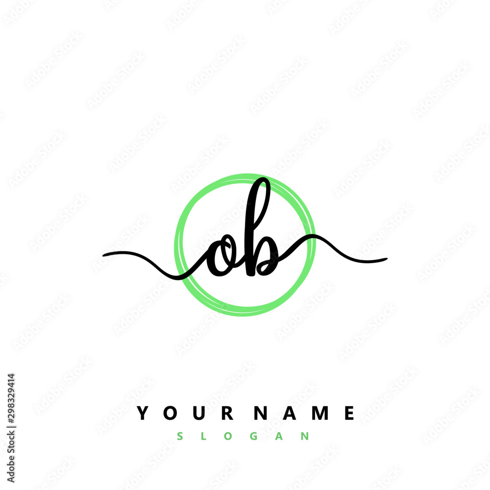 OB Initial handwriting logo vector OB Initial handwriting logo vector