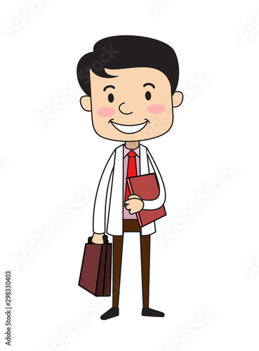 Dentist - Standing with File and Briefcase