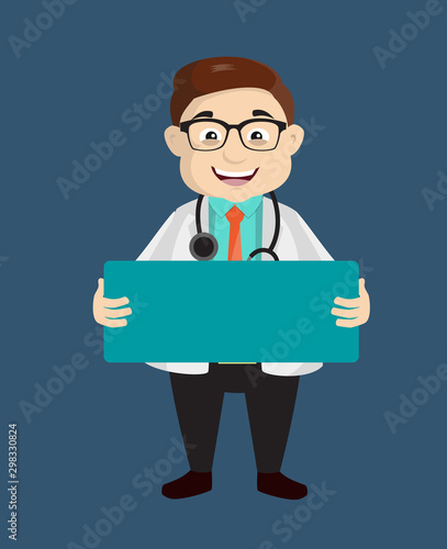 Dermatologist Doctor - Standing with Message Board