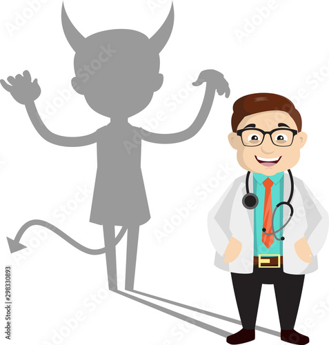 Dermatologist Doctor - Devil person Standing with Fake Smile