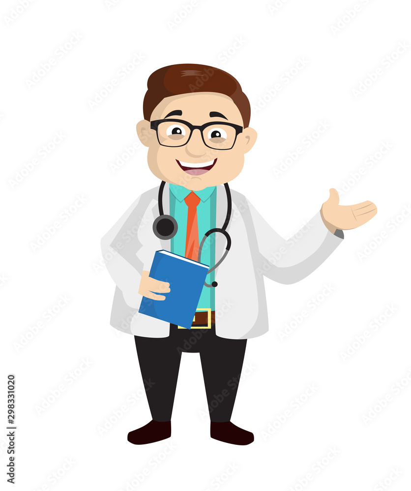 Dermatologist Doctor - Holding a Book and Presenting