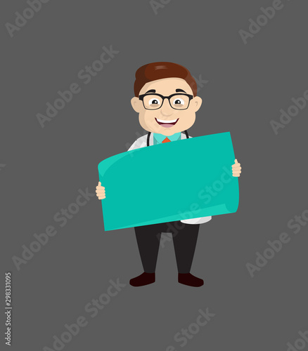 Dermatologist Doctor - Holding a Paper Banner