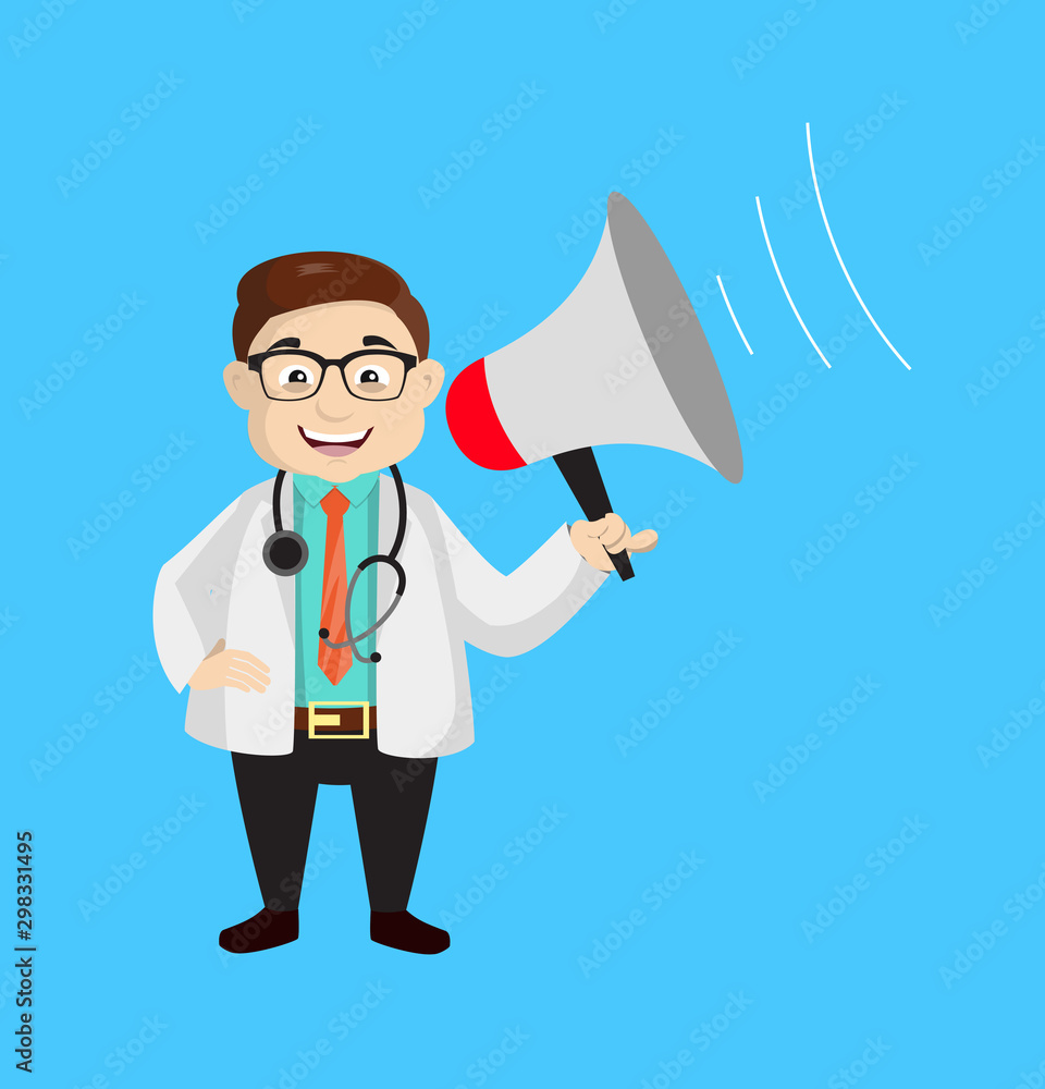 Dermatologist Doctor - Standing with Loudhailer Dermatologist Doctor - Standing with Loudhailer