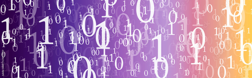 Binary numbers on digital screen Binary numbers on digital screen