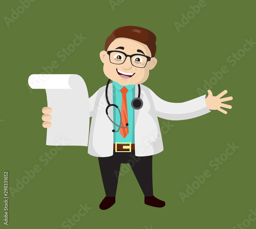 Dermatologist Doctor - Holding a Paper and Announcing