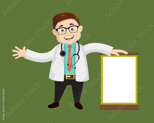 Dermatologist Doctor - Standing with a Blank Board
