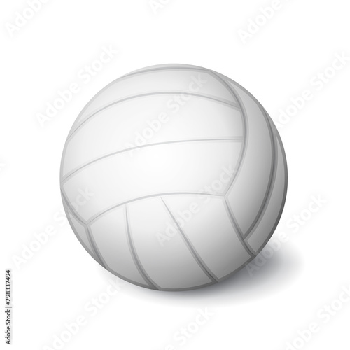 White volleyball ball icon isolated, sports equipment, vector illustration.