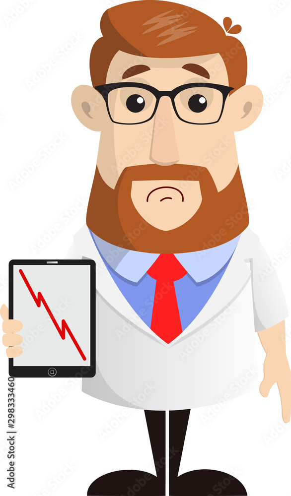 Doctor - Presenting Loss Graph on Tablet Doctor - Presenting Loss Graph on Tablet