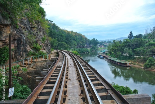 Tham Krasae Bridge,Death Railway Kanchanaburi, Thailand.