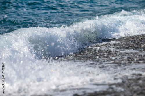 wave on the sea coast closeup