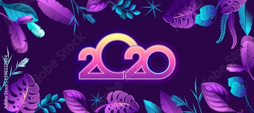 tropical calendar 2020 vector