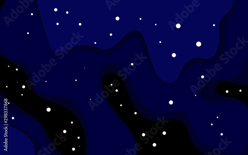 Vector space background with copy space. Cute flat style template with Stars in Outer space.