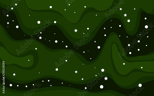 Vector space background with copy space. Cute flat style template with Stars in Outer space.