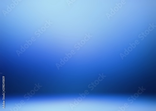 Dark blue room 3d background. Low light and deep shade on wall and floor. Blurred texture. Secret night studio decoration.