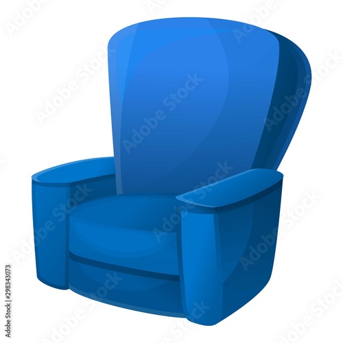 Blue armchair icon. Cartoon of blue armchair vector icon for web design isolated on white background