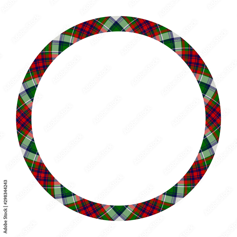 Circle borders and frames vector. Round border pattern geometric vintage frame design. Scottish tartan plaid fabric texture. Template for gift card, collage, scrapbook or photo album and portrait.. Circle borders and frames vector. Round border pattern geometric vintage frame design. Scottish tartan plaid fabric texture. Template for gift card, collage, scrapbook or photo album and portrait..
