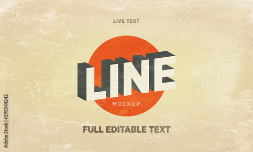 vintage Text Effect Mockup  Full Editable