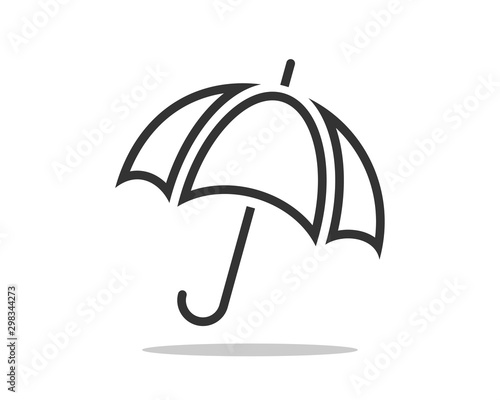 Umbrella icon vector. Rain protection. Concept for insurance company. Black and white silhouette flat design