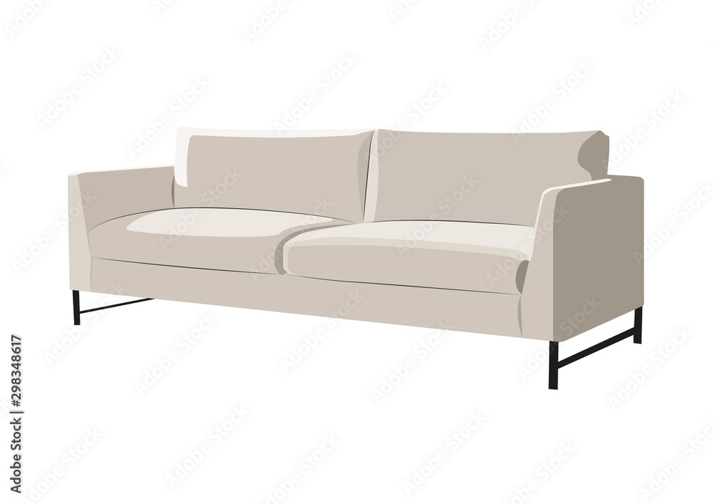 Fototapeta premium Sofa realistic vector illustration isolated