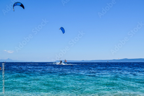 Fototapeta Naklejka Na Ścianę i Meble -  Beach Zlatni Rat Kitesurfing.