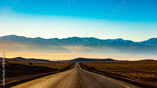 Toiyabe Mountains at Sunrise on Nevada Loneliest Road in America US50 photo
