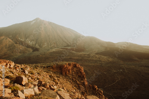 Mount Teide seen from peak of Guajara at sunrise photo