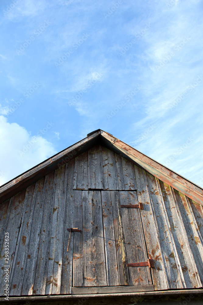 Old house roof on sky background Old house roof on sky background
