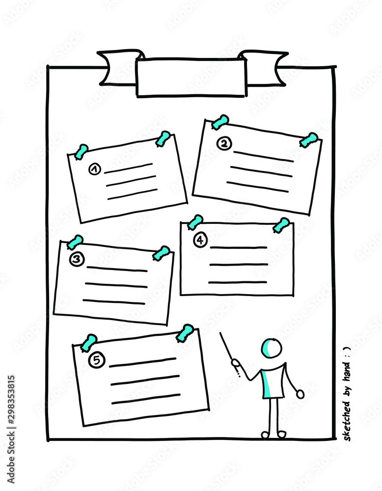 SketchNote Templates Doodles handsketched for your Buisiness Presentation - obrazy, fototapety, plakaty 