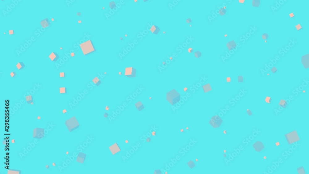 Abstract full HD loop animated pattern spinning cubes. Blue background of pink complex rotating couple cubes or boxes in 3d space Abstract full HD loop animated pattern spinning cubes. Blue background of pink complex rotating couple cubes or boxes in 3d space