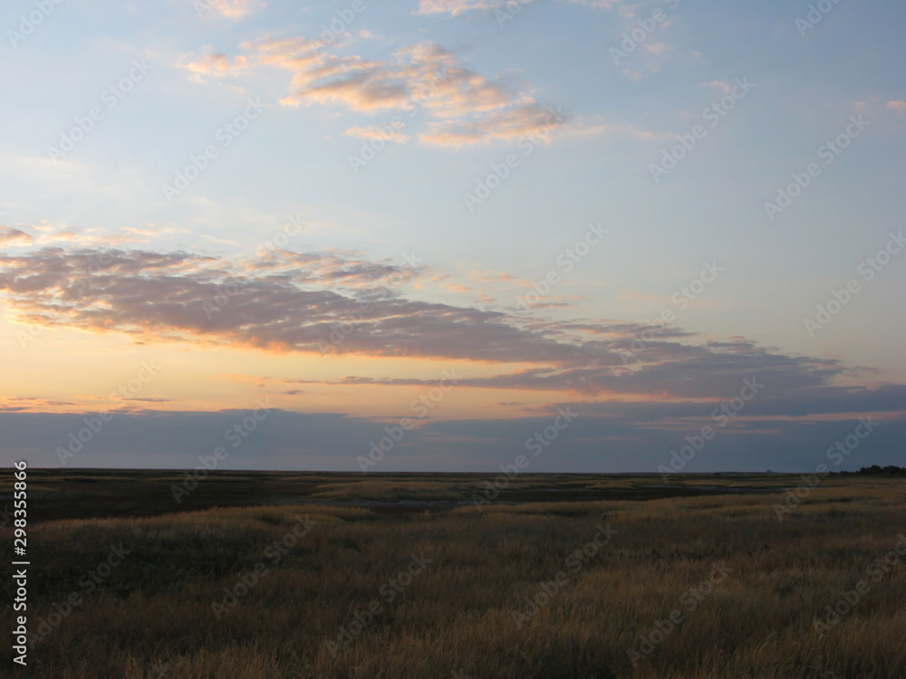 Sunset at Syvash lake