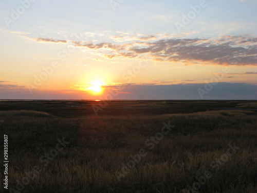 Sunset at Syvash lake