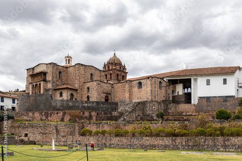 Pachacuteq Monument at Cusco's plaza de armas in Peru South America photo