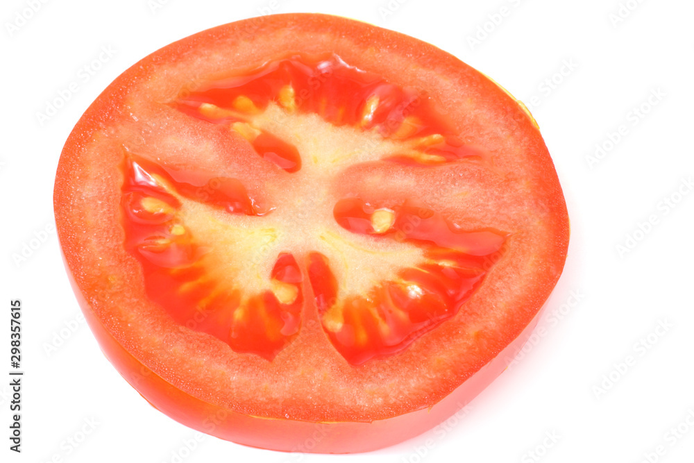 slice of tomato isolated on white background slice of tomato isolated on white background