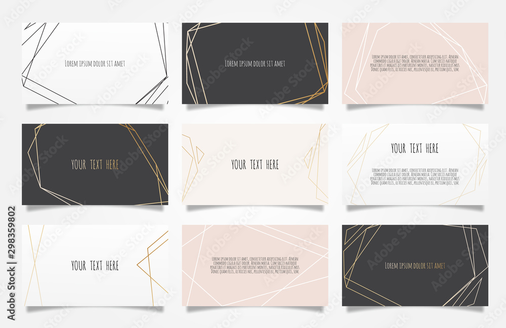 Set of Business card with beautiful flowers. Template.