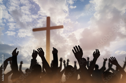 Bild auf Leinwand Christmas concept worship and praise God 3D render